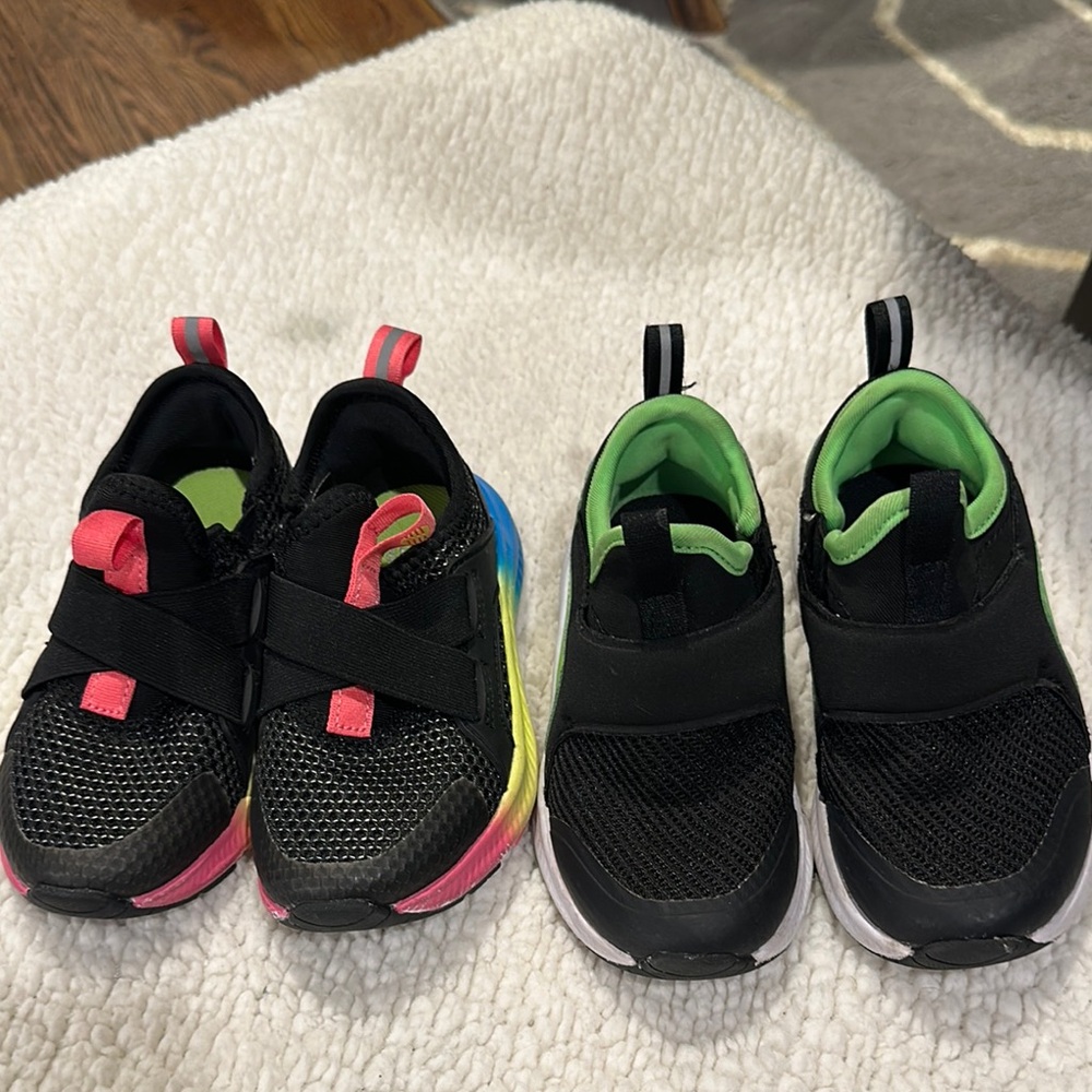 Zella Black and Pink Slip-On Sneakers with Mesh Design